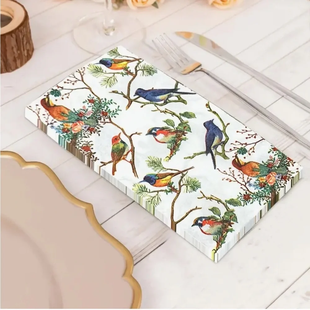 Bird Themed Guest Towels Hostess Napkins - Multicolor, 20ct